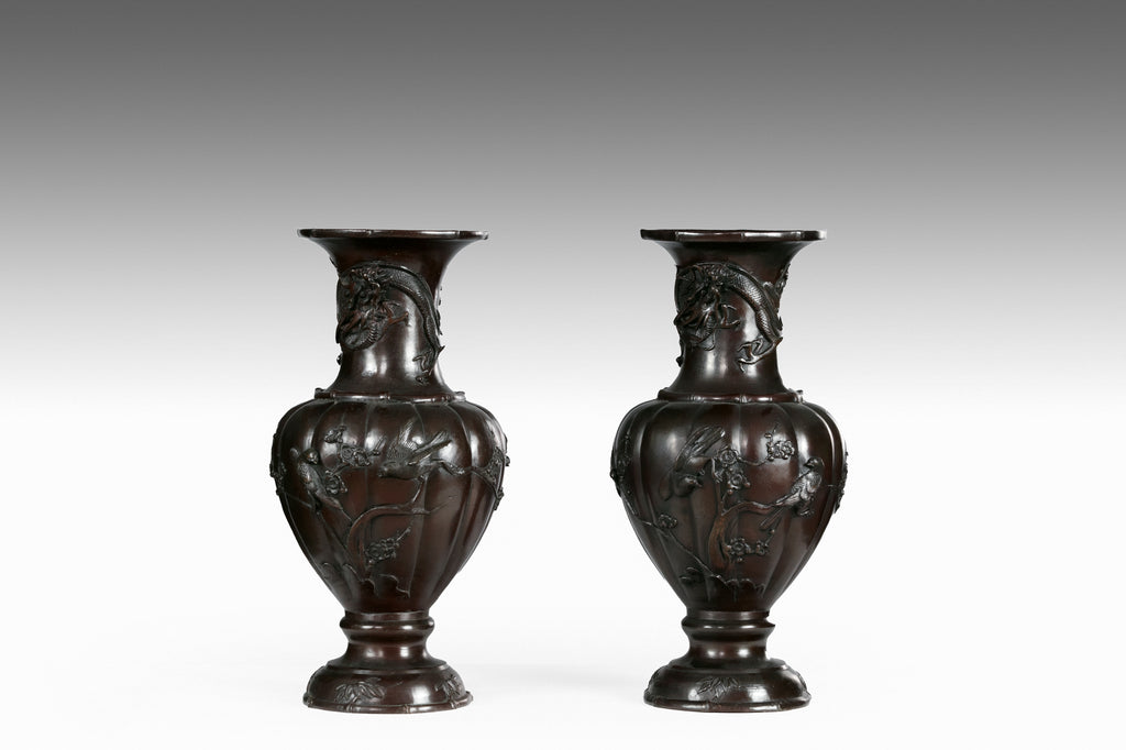 A Pair of 19th Century Bronze Vases - MS500