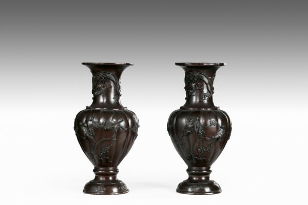 A Pair of 19th Century Bronze Vases - MS500