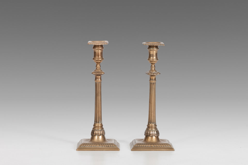 Pair of Brass Georgian Candlesticks - MS117